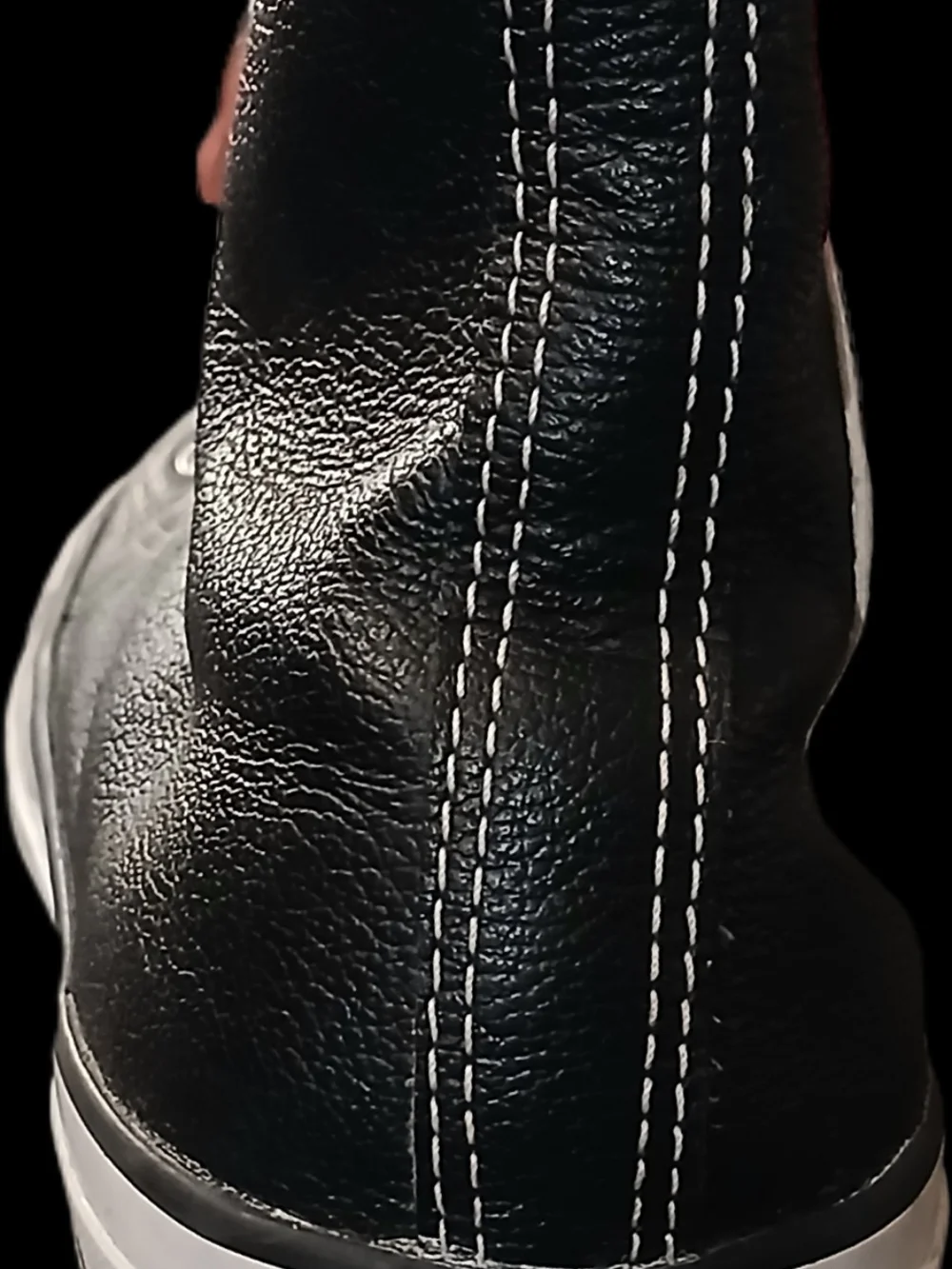 Converse All Star Chuck Taylor Black Leather High Tops - Picture 4 of 6